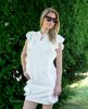 Oldalán fodros fehér ruha (S/M-L/XL)