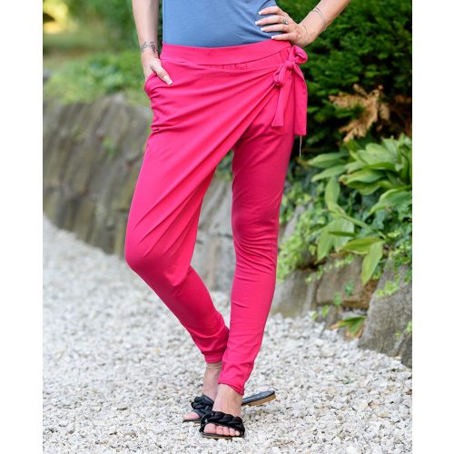 Egyszínű átlapolt pink nadrág (S-M)