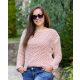Lyukacsos rózsaszín kötött pulóver (M-XL)