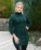 Önmagában mintás kötött zöld garbós ruha (M-XL)
