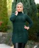 Önmagában mintás kötött zöld garbós ruha (M-XL)