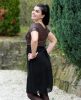 Felül bronz csillámos fekete szoknyás ruha (M-L)