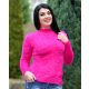 Szőrmés gyöngyös pink pulóver (M/L-XL/XXL)