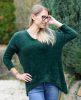 Hosszított szőrmés zöld pulóver (S-L)