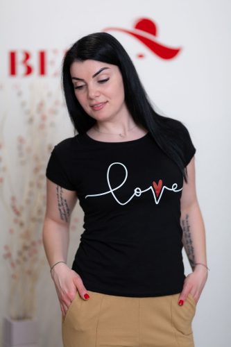 Love feliratú fekete póló (S/M-L/XL)