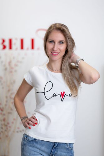Love feliratú fehér póló (S/M-L/XL)