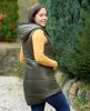 Hosszú steppelt zöld mellény (M-XXXL)