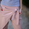 Egyszínű átlapolt rózsaszín nadrág (S-M)