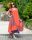 Bojtos piros hosszú ruha (M-XL)