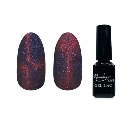 MoonbasaNails Tiger eye Thermo Géllakk 5ml #872 Csillámos padlizsánlila- sötét mályva